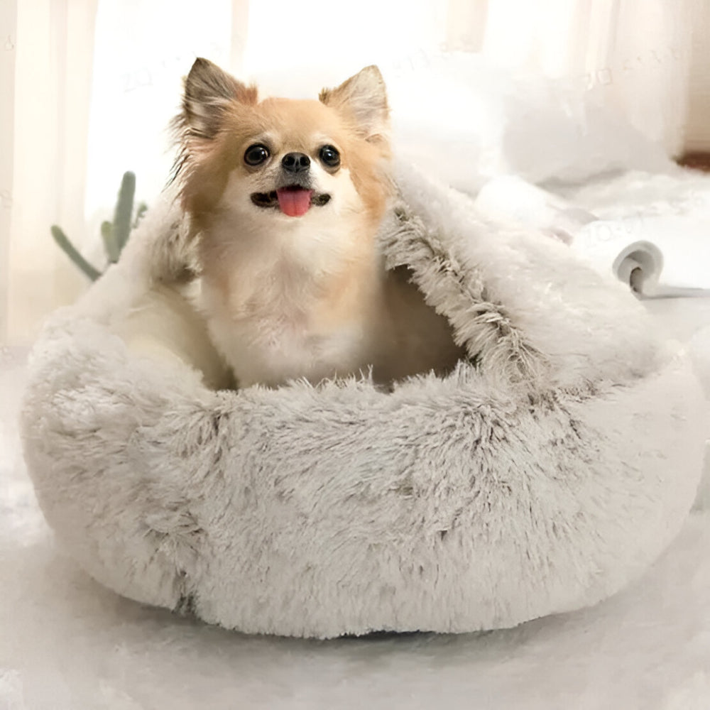 Dog Bed Fluffy Warm Cuddle Nest