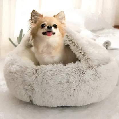 Dog Bed Fluffy Warm Cuddle Nest