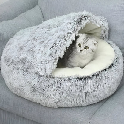Dog Bed Fluffy Warm Cuddle Nest
