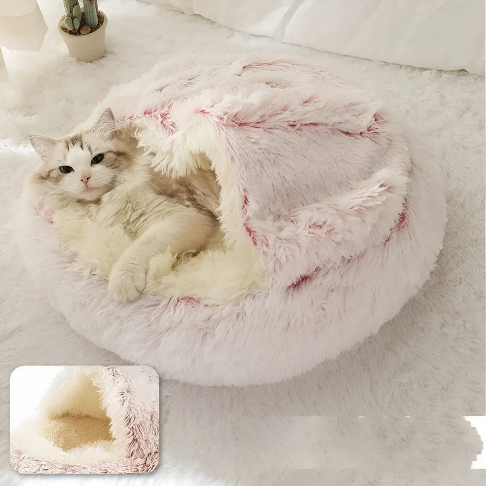 Dog Bed Fluffy Warm Cuddle Nest