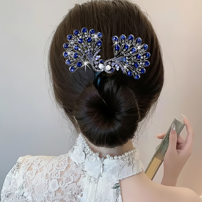 Mollette Capelli Metallo Design Pavone Stile Vintage