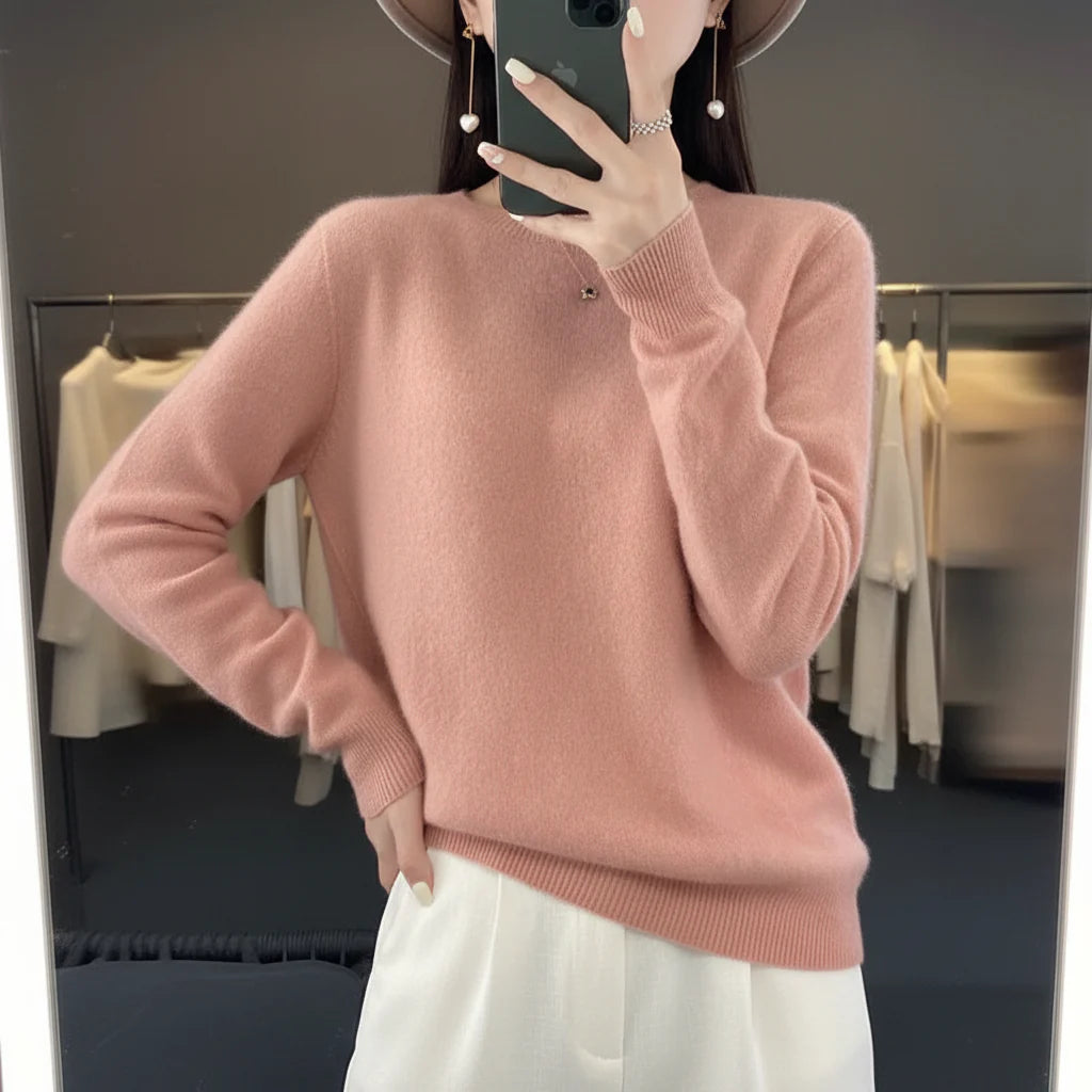 Womens Crew Neck Warm Sweater