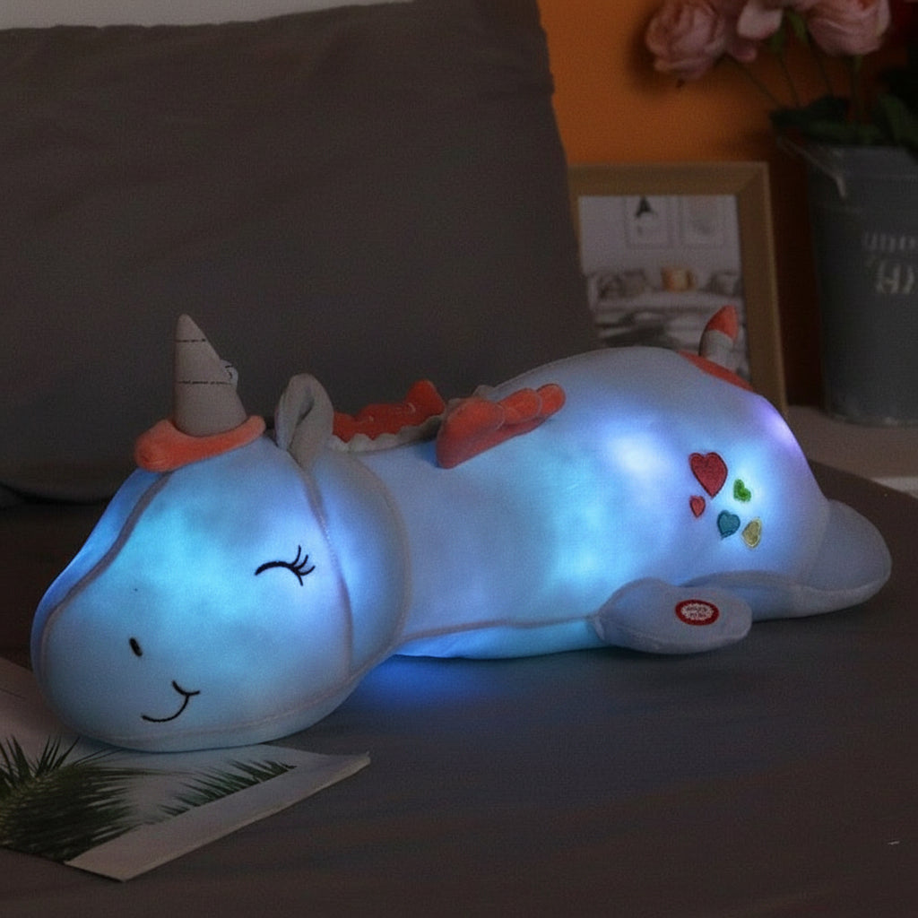 Luminous Unicorn Plush Toy – Soft Stuffed Animal with Rainbow LED Night Light for Kids - Image 6