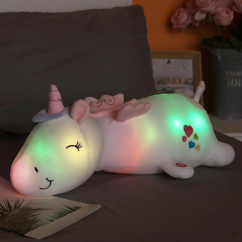 Luminous Unicorn Plush Toy – Soft Stuffed Animal with Rainbow LED Night Light for Kids - Image 7