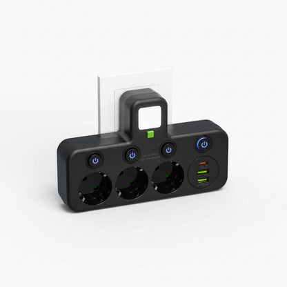Mehrfachsteckdose VOLTRIQ ProLine | 3–4 Steckplätze + 2× USB & 1× Typ-C | 2500 W | Überspannungsschutz & Kontrollschalter - Image 6
