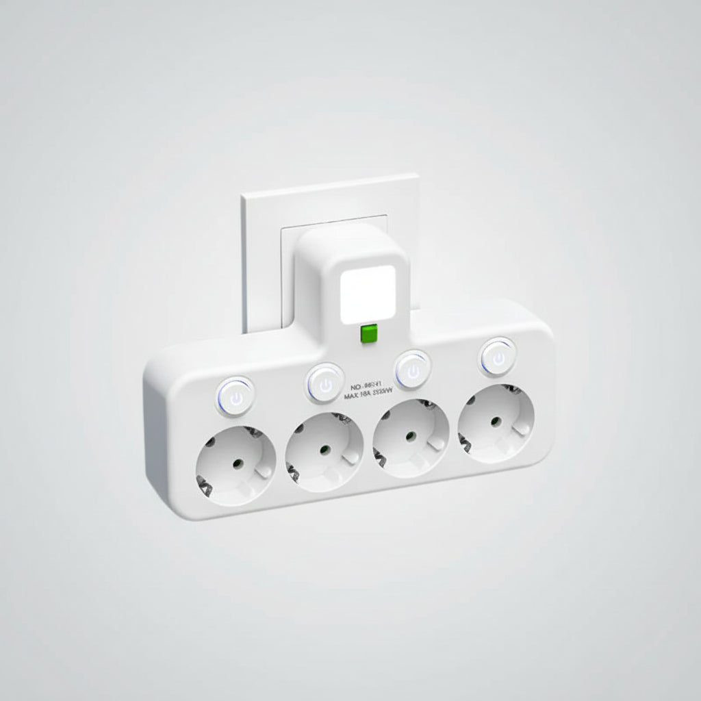 Mehrfachsteckdose VOLTRIQ ProLine | 3–4 Steckplätze + 2× USB & 1× Typ-C | 2500 W | Überspannungsschutz & Kontrollschalter - Image 4