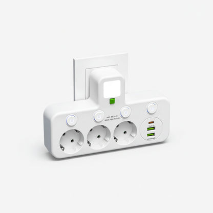 Mehrfachsteckdose VOLTRIQ ProLine | 3–4 Steckplätze + 2× USB & 1× Typ-C | 2500 W | Überspannungsschutz & Kontrollschalter