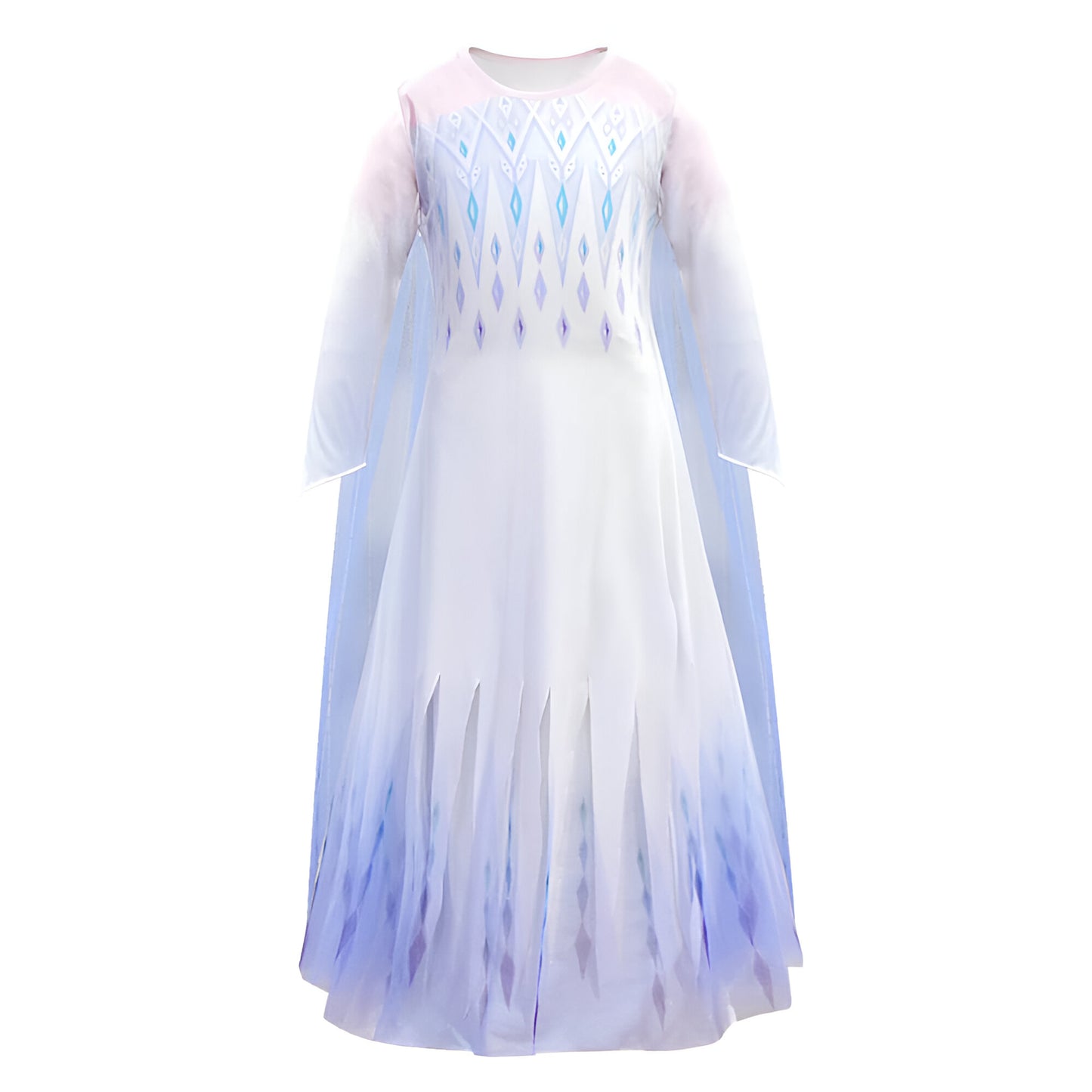 Vestido de princesa para niña azul y blanco disfraz