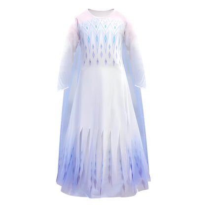 Vestido de princesa para niña azul y blanco disfraz