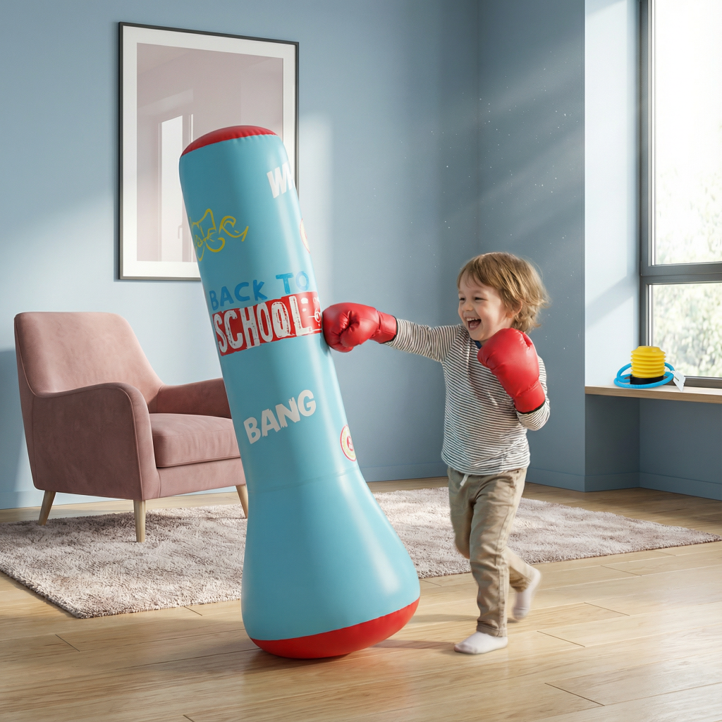 Sac de boxe gonflable pour enfants Sac de boxe sur pied Entraînement
