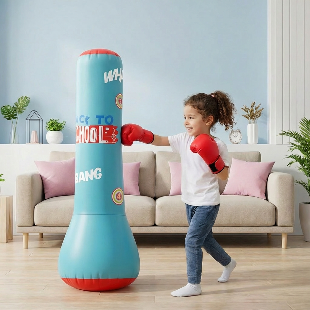 Sac de boxe gonflable pour enfants Sac de boxe sur pied Entraînement