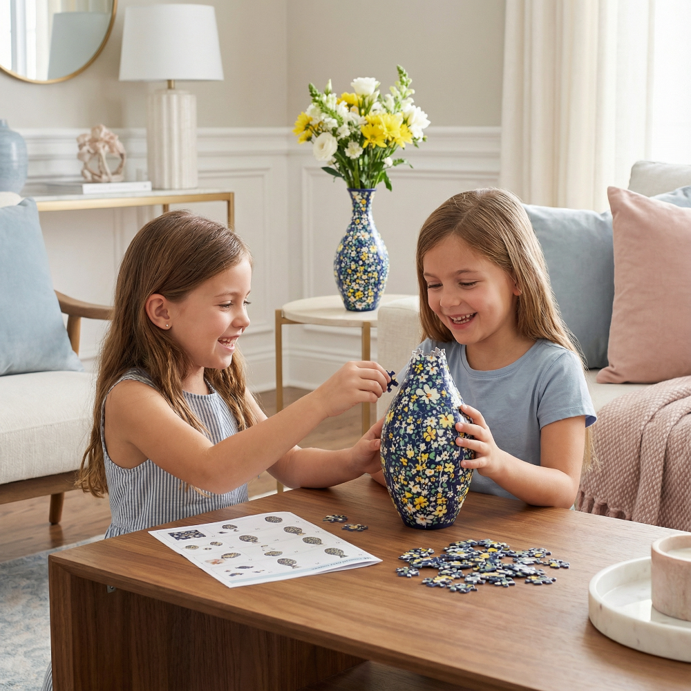 3D Puzzle Vase Flower Decoration Craft Kit Gift