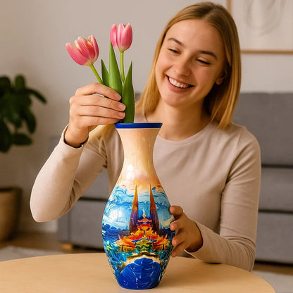 3D Puzzle Vase Flower Decoration Craft Kit Gift