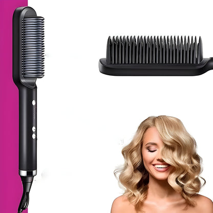 Haarglätter Bürste Schwarz Ionen Styling