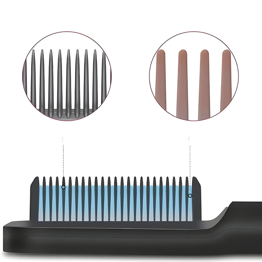 Haarglätter Bürste Schwarz Ionen Styling