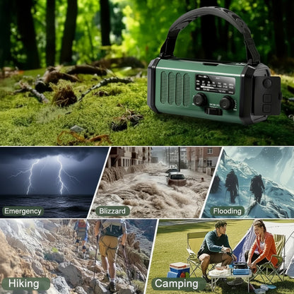 Radio de emergencia linterna cargador manivela solar