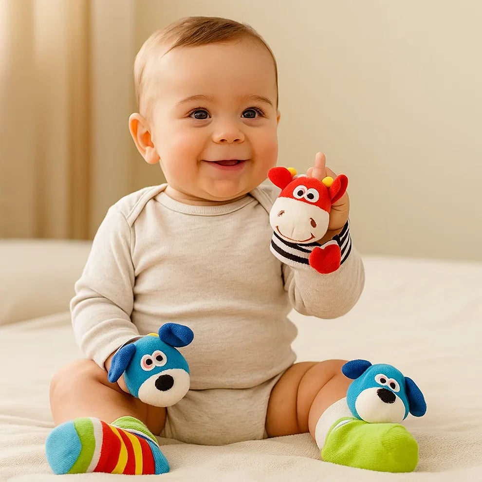 Rassel Spielzeug Sinnes Spielzeug Set Frauen Baby Socken - Image 2