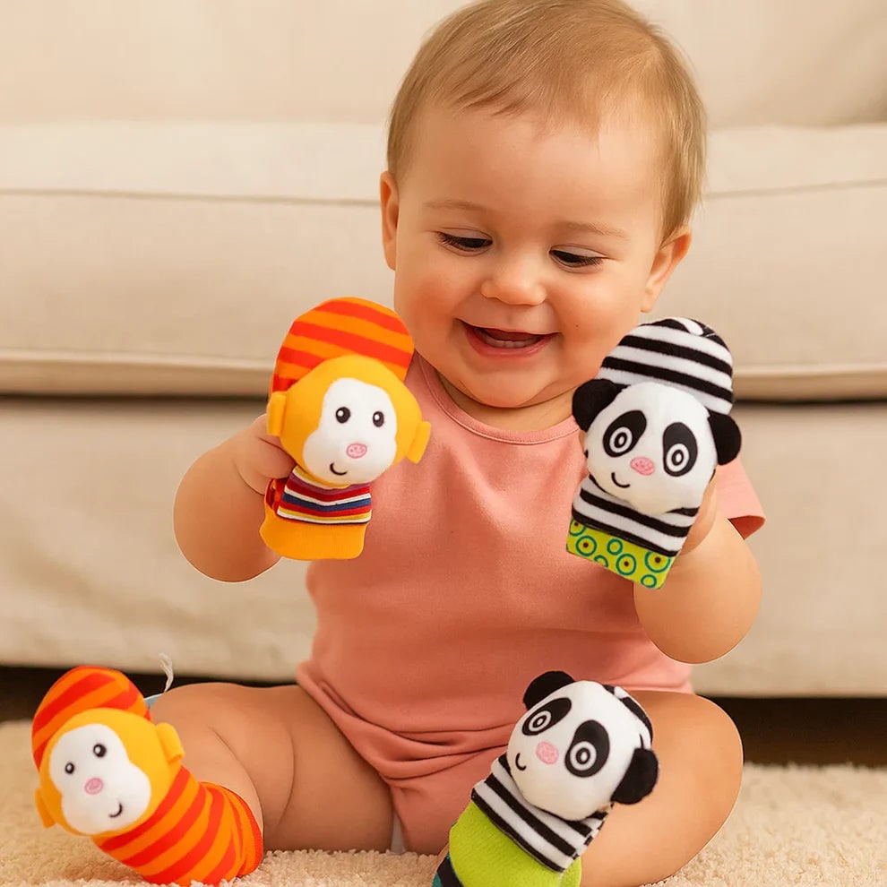 Rassel Spielzeug Sinnes Spielzeug Set Frauen Baby Socken - Image 3
