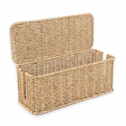 Cable Box Rattan Cable Organiser Storage Case