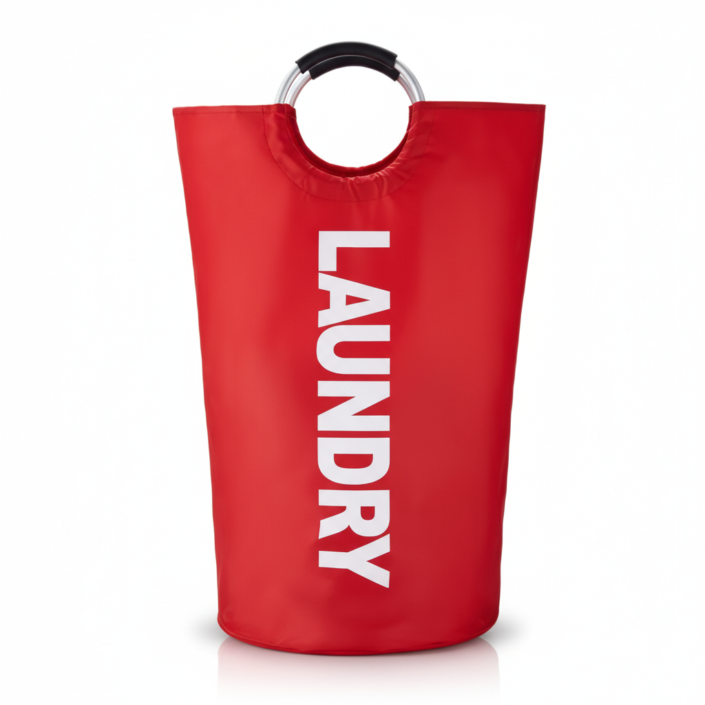 Laundry Basket Padded Handles Foldable Fabric Laundry Collector