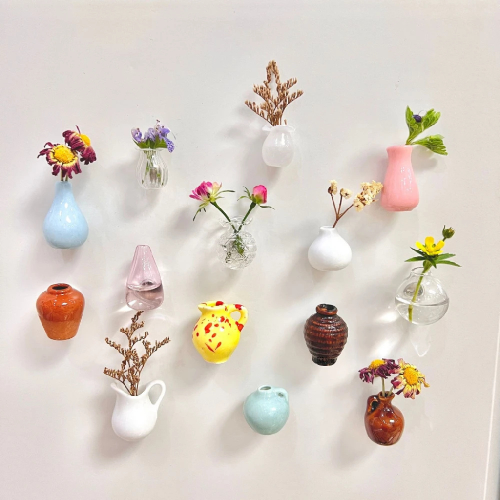 Minimagnet Vase pour réfrigérateur Design fleurs Verre Décoration