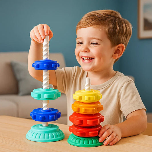 Regenbogen Stapelspielzeug Lernspielzeug Bunte Formen - Image 1