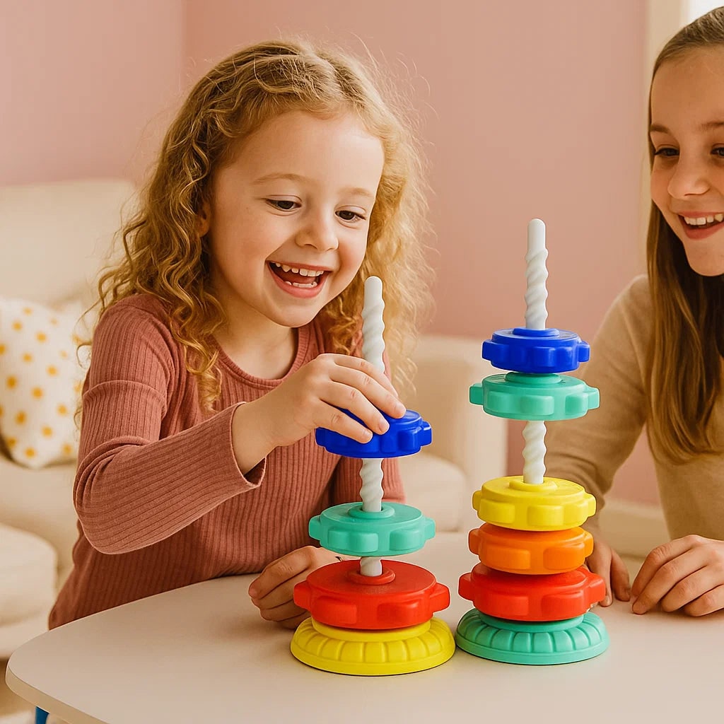 Regenbogen Stapelspielzeug Lernspielzeug Bunte Formen - Image 2