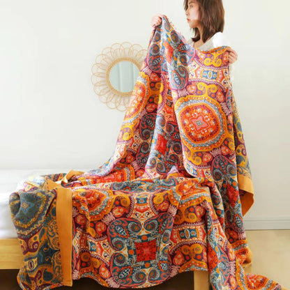 Reversible Blanket Double Sided Sofa Bed Soft Warm Throw Blanket