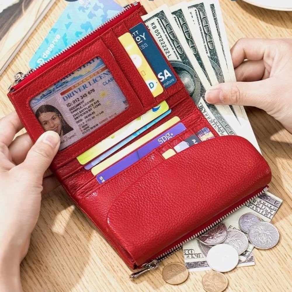 Rfid Geldbörse Damen Geldbörse Mini Klappe - Image 16