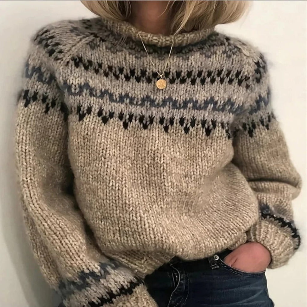 Rollkragen Strickpullover Norwegisches Muster - Image 3