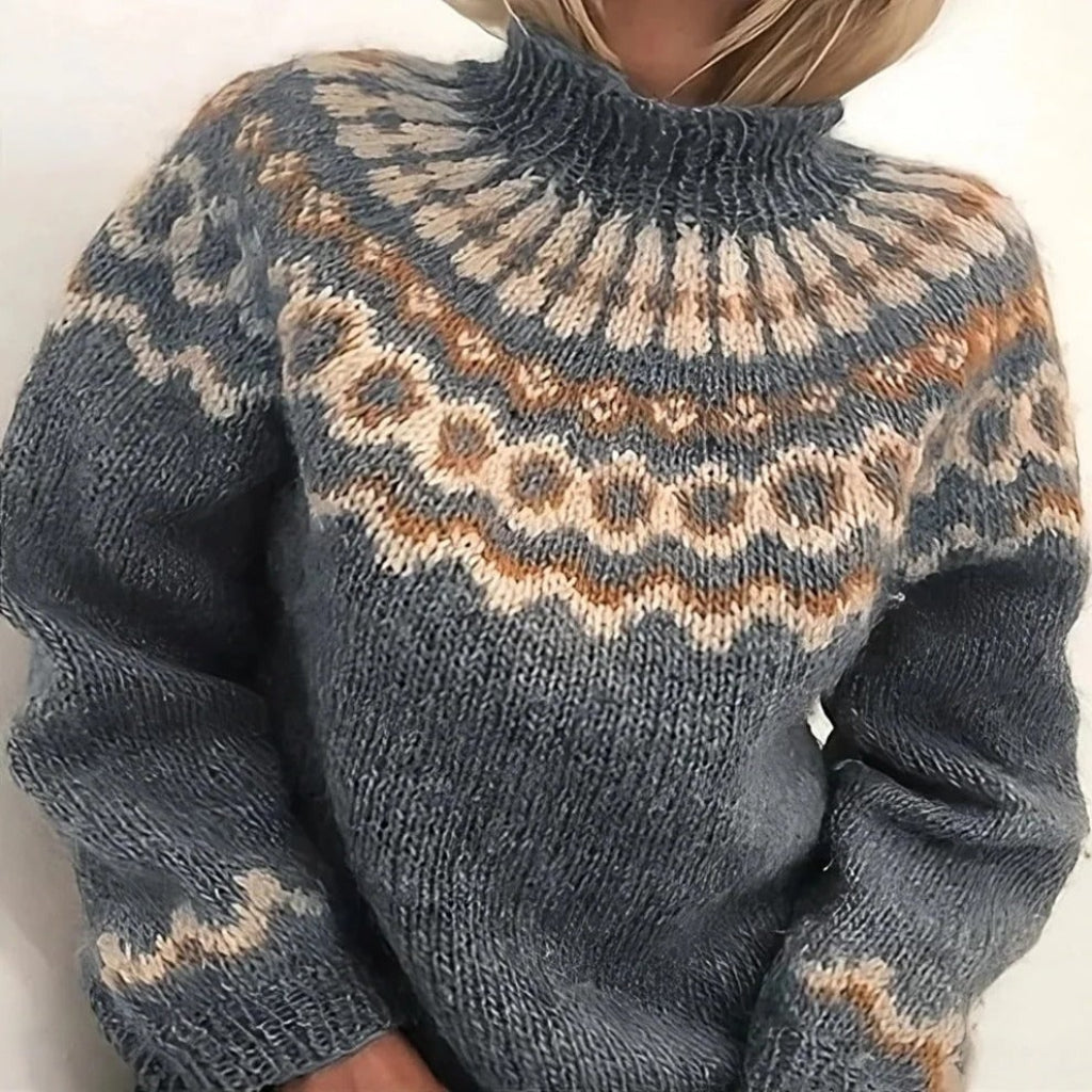 Rollkragen Strickpullover Norwegisches Muster - Image 4