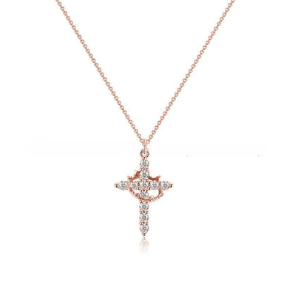 Collar Cruz Mujer Colgante Elegante Joyería Regalo