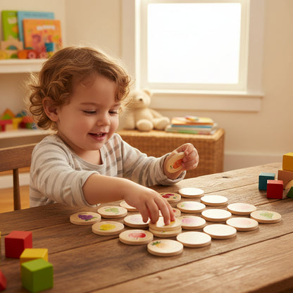 Schach Gedächtnisspiel Holz Kinder Lernspiel - Image 1