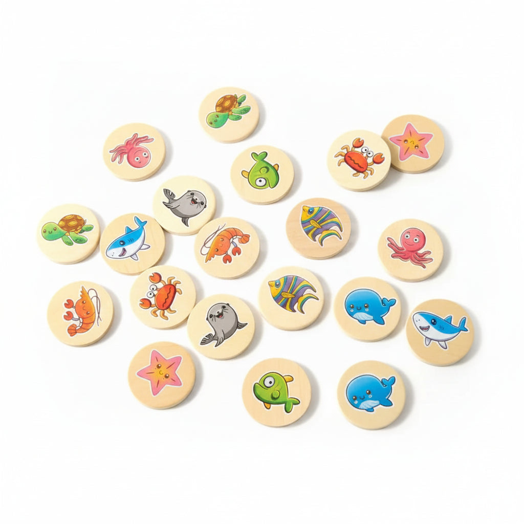 Schach Gedächtnisspiel Holz Kinder Lernspiel - Image 3