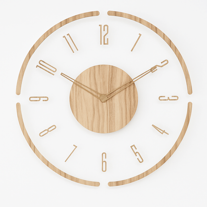 Wanduhr Skandinavisch Holz Modern Geräuschlos
