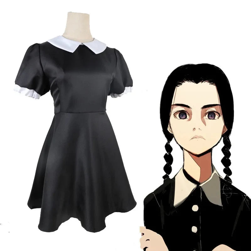 Schwarzes Kleid Kleid Für Frauen Kragen Und Lange ärmel - Image 2