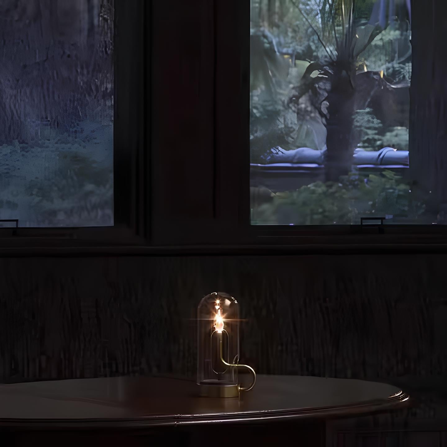 Glas LED Tischlampe mit Magnet Pendellicht