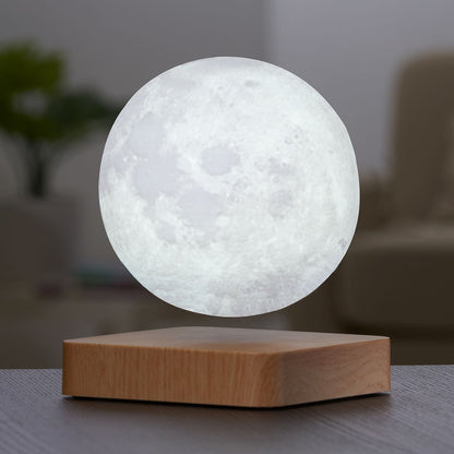 Schwebende Mondlampe Mit Holzsockel 3D Mondlampe Licht - Image 1