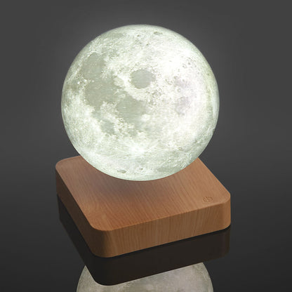 Schwebende Mondlampe Mit Holzsockel 3D Mondlampe Licht - Image 2