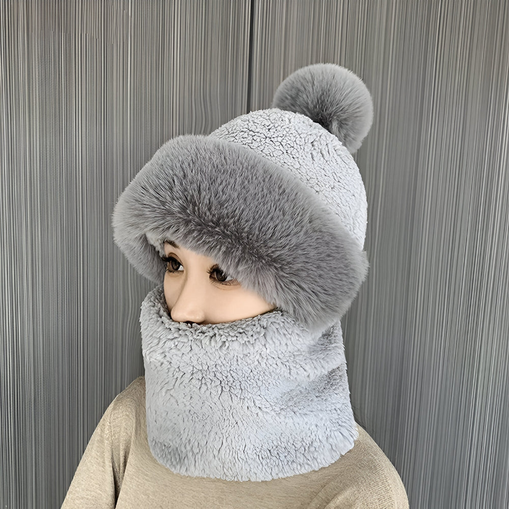 Wintermütze Fleece Warm Winddicht Schal Set