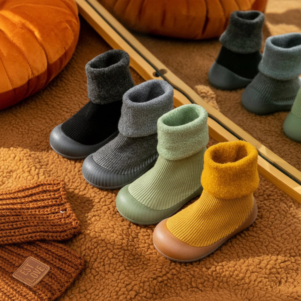 Warme Sicherheit – Rutschfeste Sockenschuhe Für Kleinkinder