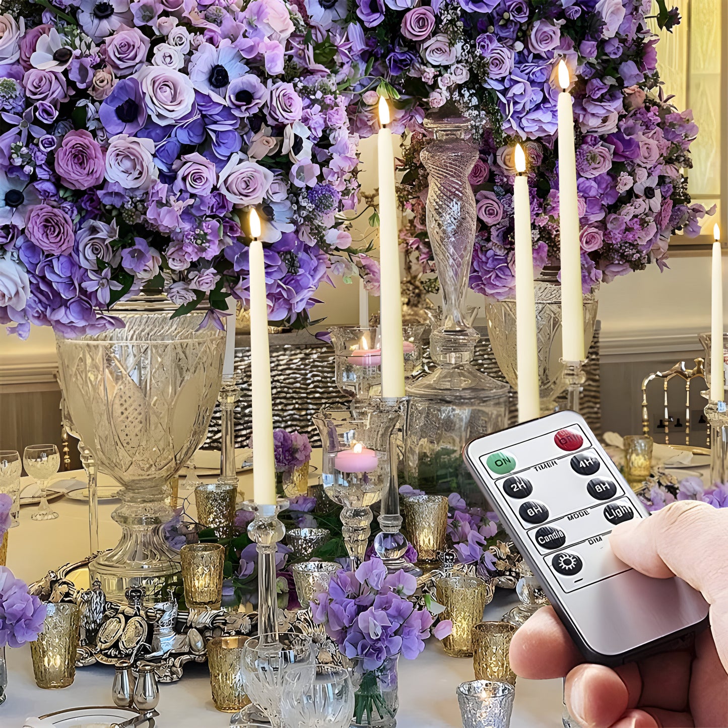 LED Stabkerzen mit Fernbedienung Set