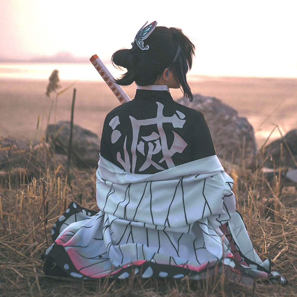 Kids' Butterfly Anime Kimono Cape Set Halloween Cosplay