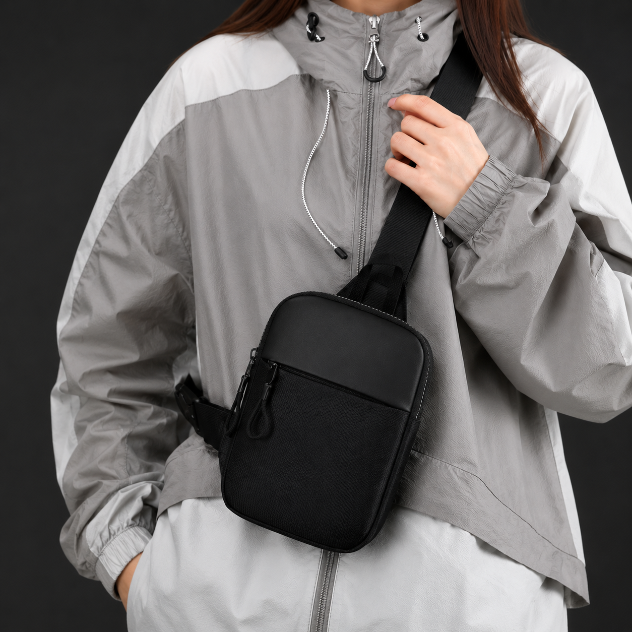 Sling Bag Anti-diebstahl Tasche Reise Schwarz - Image 2