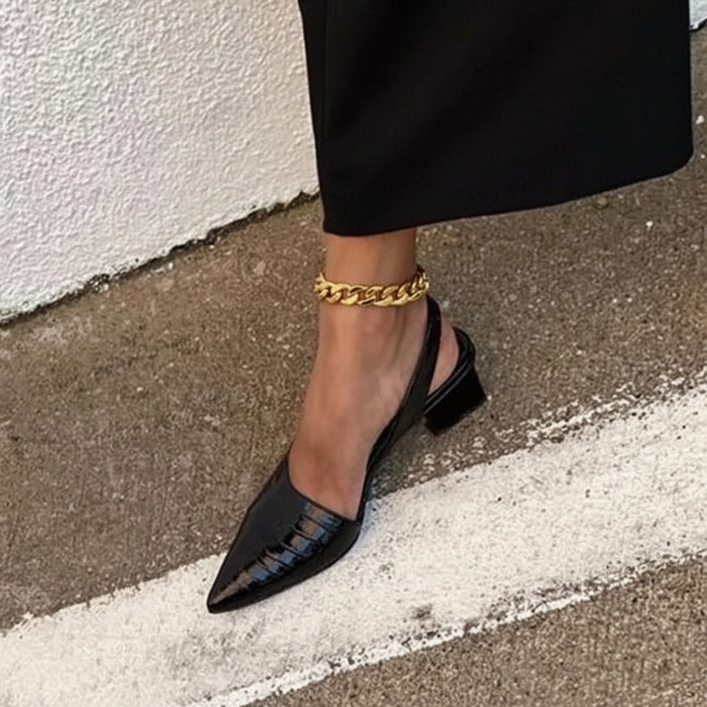 Slingback Pumps Damen Blockabsatz Modisches Design - Image 3