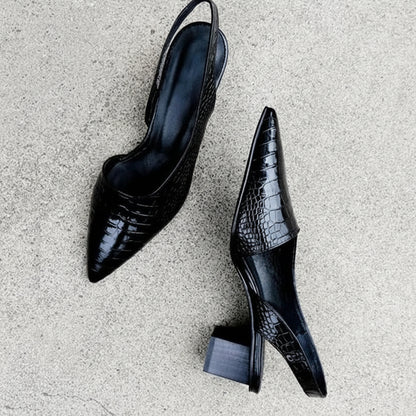 Slingback Pumps Damen Blockabsatz Modisches Design - Image 4