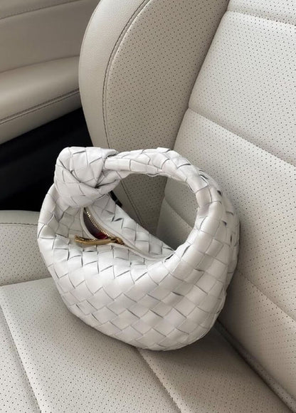 Handtasche Damen Geflochten Veganleder Schwarz