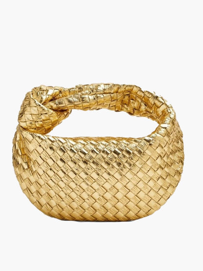 Handtasche Damen Geflochten Veganleder Schwarz