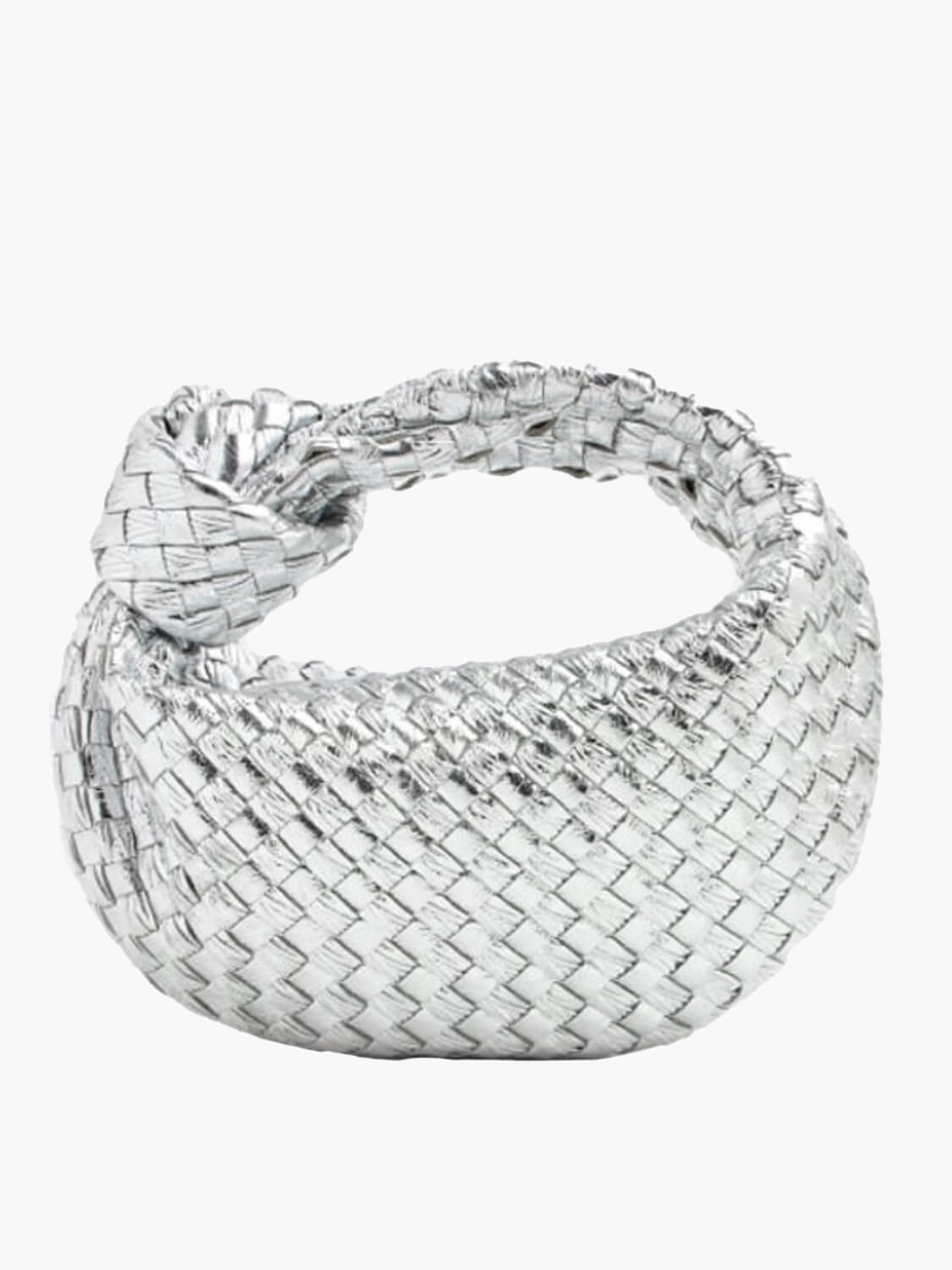 Handtasche Damen Geflochten Veganleder Schwarz