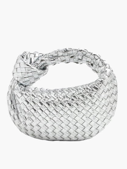 Handtasche Damen Geflochten Veganleder Schwarz